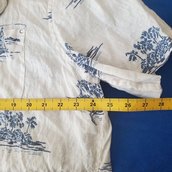 Vineyard Vines XL White 100% Linen Short Sleeve Button Down - Picture 7 of 8